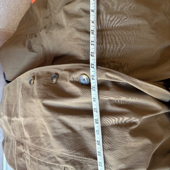 ZARA Oversized Khaki Trench Coat – Funnel Neck Minimalist Utility Style - Picture 5 of 6